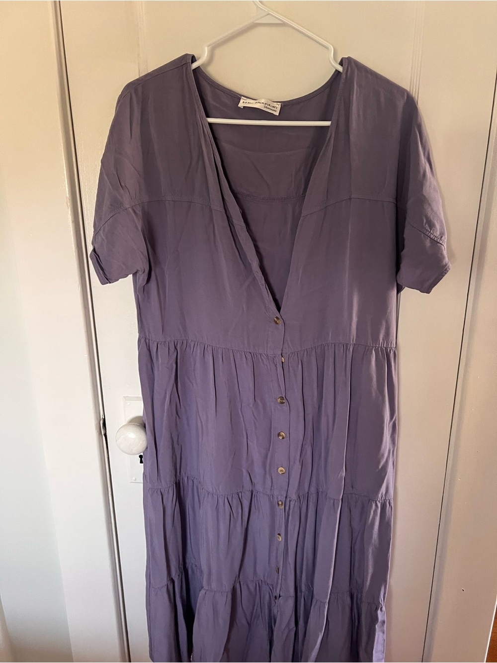 Women’s Lavender Tiered Button-Front Maxi Dress